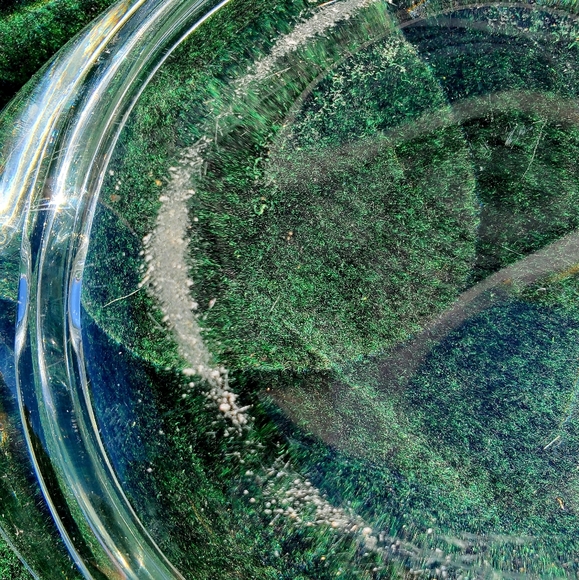 VTG MCM Clear Glass Ashtray 8in Triangular 3lb, 6oz Heavy 3 Slot Cigar Cigarette - Picture 6 of 9